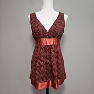 Studio Y Tank Top Womens Medium Brown Y2K Sheer Forest Fairycore Boho Tunic